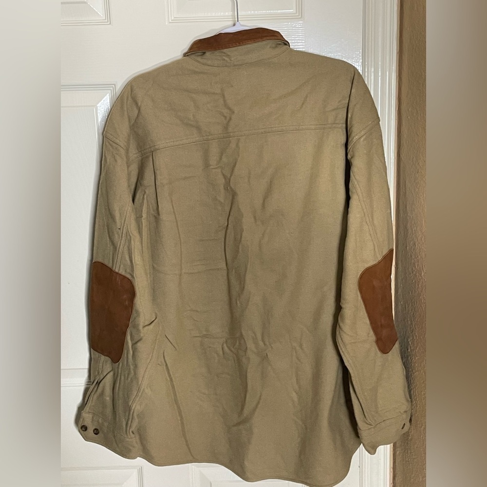 Vintage Woolrich Men's Button Down Wool Shirt Brown XL Elbow Patches‌ - Picture 10 of 10